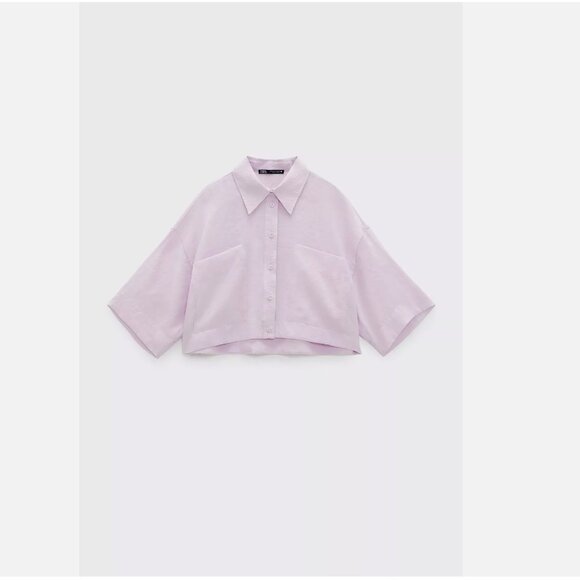 Zara Flowy Shirt with Pockets, Size S NEW WITH TAG! - Picture 8 of 10